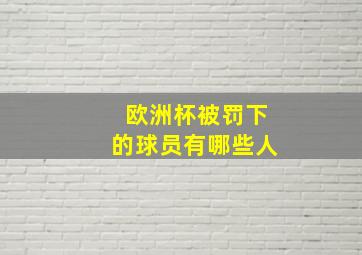 欧洲杯被罚下的球员有哪些人