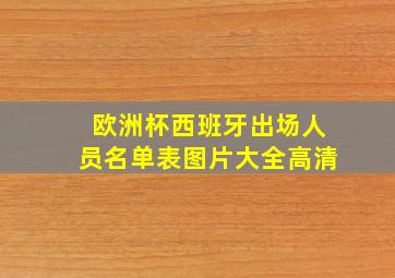 欧洲杯西班牙出场人员名单表图片大全高清