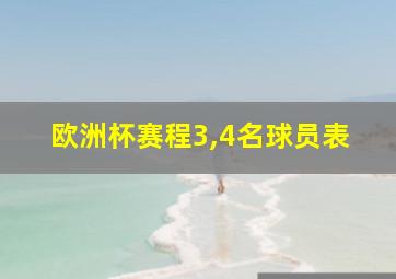 欧洲杯赛程3,4名球员表