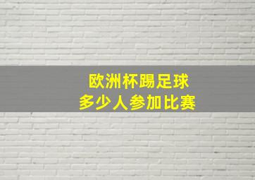 欧洲杯踢足球多少人参加比赛