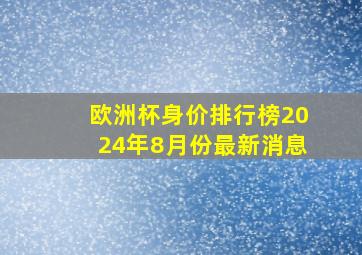 欧洲杯身价排行榜2024年8月份最新消息