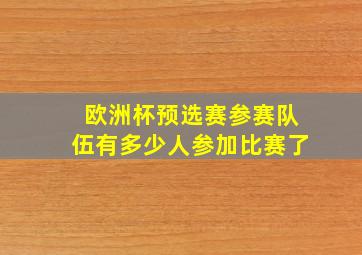 欧洲杯预选赛参赛队伍有多少人参加比赛了