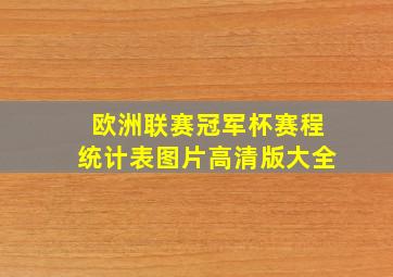 欧洲联赛冠军杯赛程统计表图片高清版大全