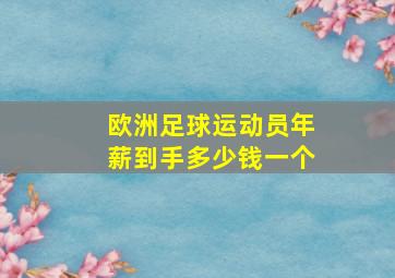 欧洲足球运动员年薪到手多少钱一个