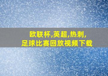 欧联杯,英超,热刺,足球比赛回放视频下载