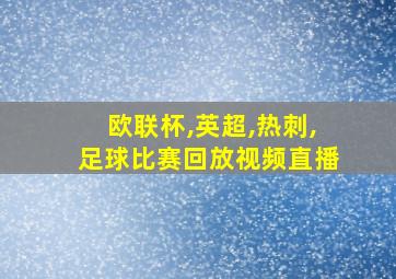 欧联杯,英超,热刺,足球比赛回放视频直播