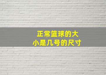 正常篮球的大小是几号的尺寸