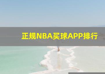 正规NBA买球APP排行