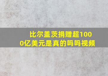 比尔盖茨捐赠超1000亿美元是真的吗吗视频