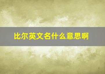 比尔英文名什么意思啊