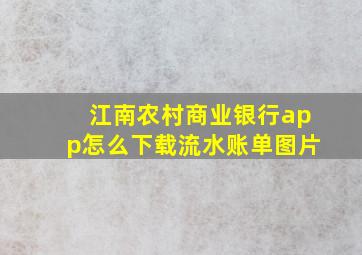 江南农村商业银行app怎么下载流水账单图片