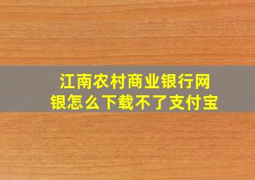 江南农村商业银行网银怎么下载不了支付宝