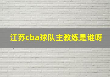 江苏cba球队主教练是谁呀