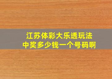 江苏体彩大乐透玩法中奖多少钱一个号码啊