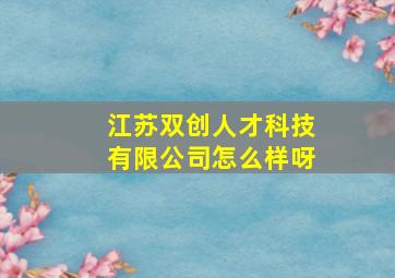 江苏双创人才科技有限公司怎么样呀