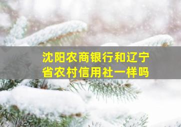 沈阳农商银行和辽宁省农村信用社一样吗