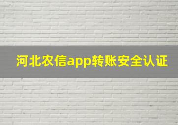 河北农信app转账安全认证