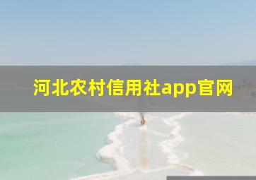 河北农村信用社app官网