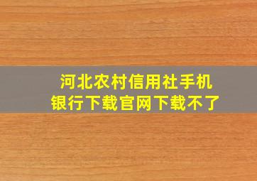 河北农村信用社手机银行下载官网下载不了