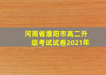 河南省濮阳市高二升级考试试卷2021年