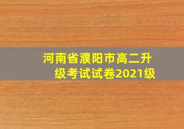 河南省濮阳市高二升级考试试卷2021级