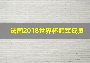 法国2018世界杯冠军成员