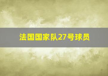 法国国家队27号球员