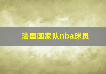 法国国家队nba球员