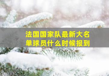 法国国家队最新大名单球员什么时候报到