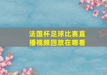 法国杯足球比赛直播视频回放在哪看