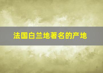 法国白兰地著名的产地