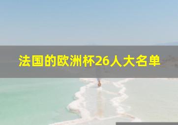 法国的欧洲杯26人大名单