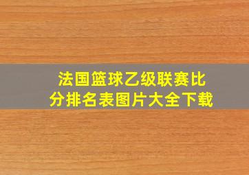 法国篮球乙级联赛比分排名表图片大全下载