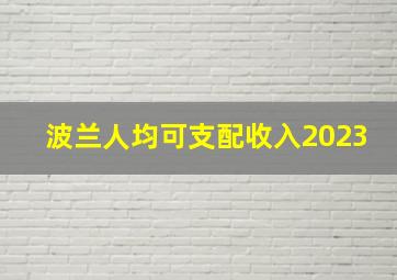 波兰人均可支配收入2023