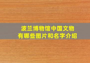 波兰博物馆中国文物有哪些图片和名字介绍