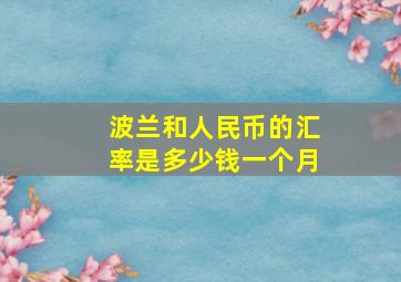 波兰和人民币的汇率是多少钱一个月