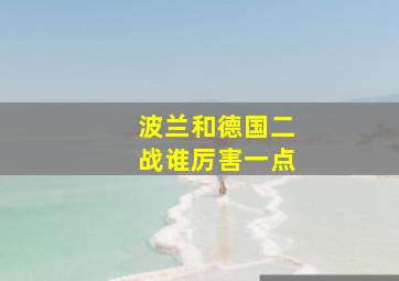 波兰和德国二战谁厉害一点