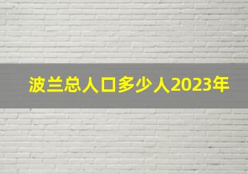 波兰总人口多少人2023年