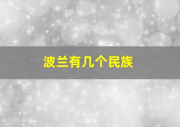 波兰有几个民族