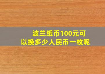 波兰纸币100元可以换多少人民币一枚呢