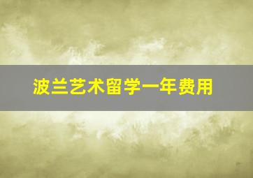 波兰艺术留学一年费用