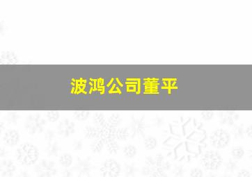 波鸿公司董平