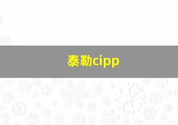 泰勒cipp