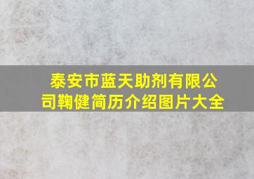 泰安市蓝天助剂有限公司鞠健简历介绍图片大全