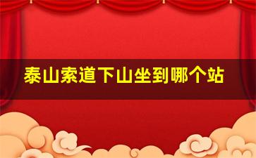 泰山索道下山坐到哪个站