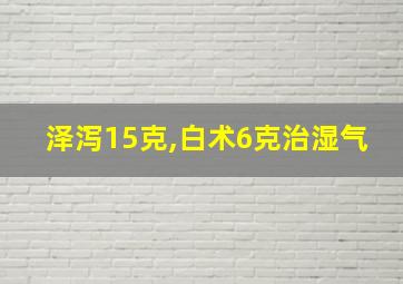 泽泻15克,白术6克治湿气