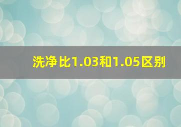 洗净比1.03和1.05区别