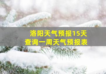 洛阳天气预报15天查询一周天气预报表