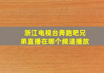 浙江电视台奔跑吧兄弟直播在哪个频道播放