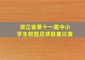 浙江省第十一届中小学生校园足球联赛比赛